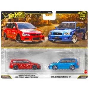 1/64 2005 Mitsubishi Lancer EVO IX wagon - 2004 Subaru Forester sti HOT WHEELS JHW46 HOT WHEELS
