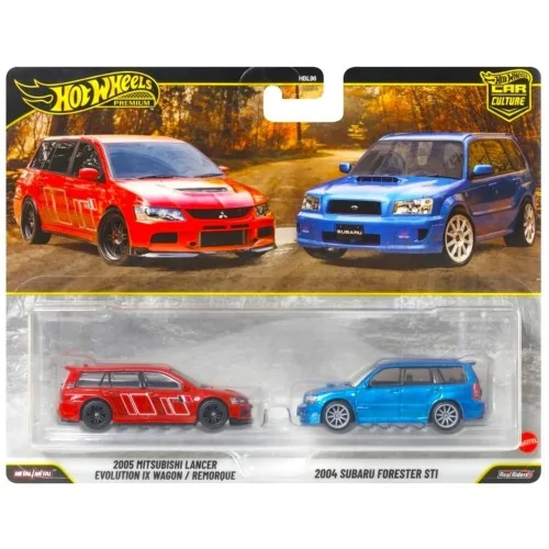 1/64 2005 Mitsubishi Lancer EVO IX wagon - 2004 Subaru Forester sti HOT WHEELS JHW46 HOT WHEELS