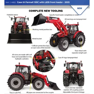 1/32 Case ih farmall 120c con caricatore l635 2025 UH6822 UNIVERSAL HOBBIES