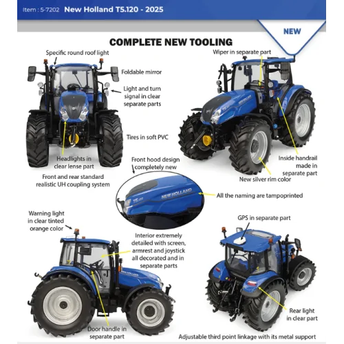 1/32 New Holland t5.120 2025 UH7202 UNIVERSAL HOBBIES