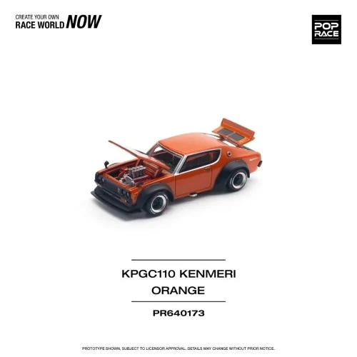 1/64 Nissan KPGC110 Kenmeri, arancione PR640173 POP RACE