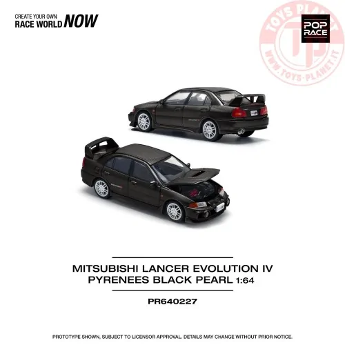 1/64 Mitsubishi Lancer Evolution IV - Pirenei Nero Perla PR640227 POP RACE