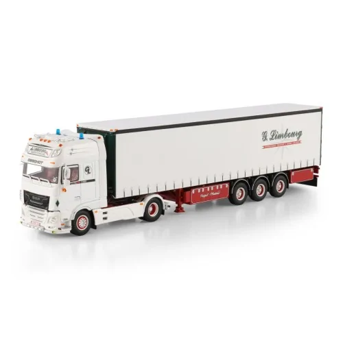1/50 Limbourg DAF XF SUPER SPACE CAB MY2017 4X2 CURTAINSIDE TRAILER - 3 AXLE WSI 01-4884 WSI MODELS