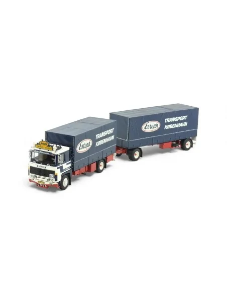 1/50 Kim Johansen Scania 140 rigid truck with 2-axle curtain-sided trailer TEKNO 87002 TEKNO