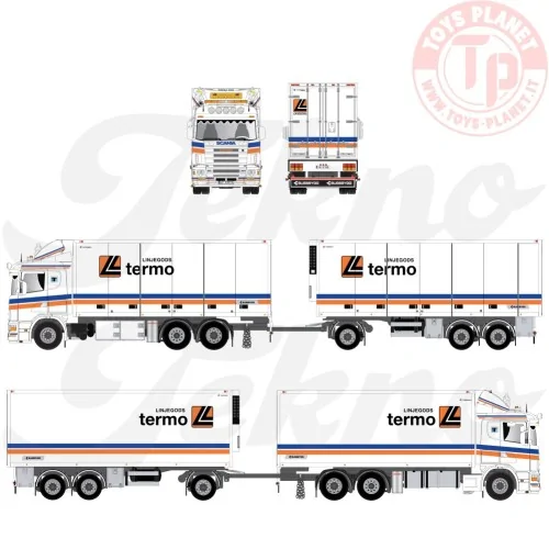 Scania 4-series 164-580 truck with 3-axle trailer Linjegods TEKNO 86459 TEKNO