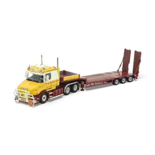 Scania 4-serie Torpedo met 3-assige semi dieplader Overland TEKNO 85268 TEKNO