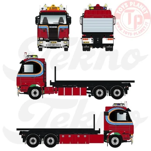 Scania 143 Topline met NCH systeem en flatbed Patrick van der Mark TEKNO 88708 TEKNO