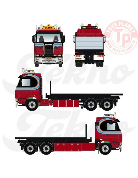 Scania 143 Topline met NCH systeem en flatbed Patrick van der Mark TEKNO 88708 TEKNO Scania 143 Topline met NCH systeem en flatbed Patrick van der Mark TEKNO 88708 TEKNO