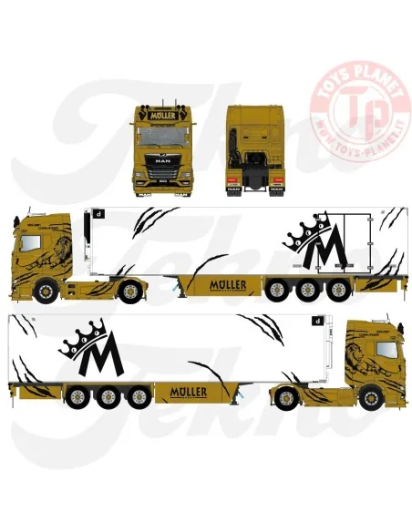 Man TGX GX 4x2 con rimorchio frigorifero a 3 assi Muller - Golden Commander TEKNO 87945 TEKNO