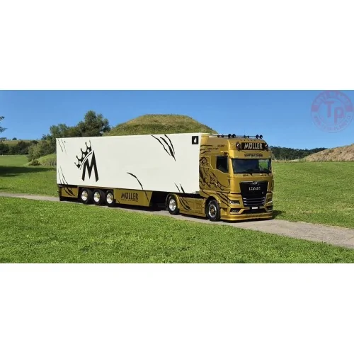 Man TGX GX 4x2 con rimorchio frigorifero a 3 assi Muller - Golden Commander TEKNO 87945 TEKNO