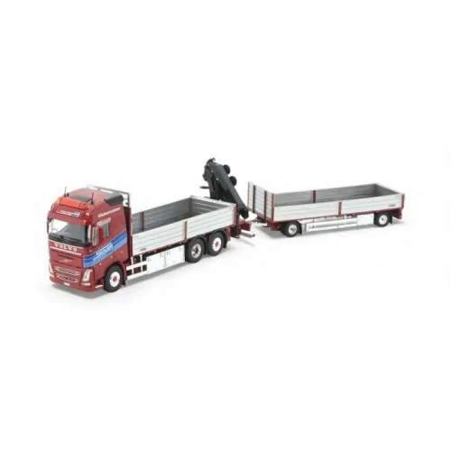 1/50 Sidler Volvo FH04 Globetrotter rigid truck with open bed and crane TEKNO 86950 TEKNO