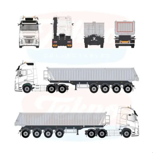 1/50 Volvo FH Aero XL 6x2 met 4-assige Deense kipper TEKNO 91250 TEKNO