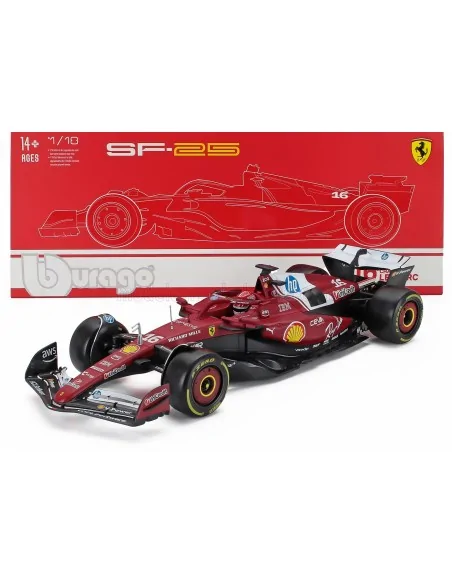 1/18 FERRARI con vetrina F1 SF-25 TEAM SCUDERIA FERRARI N 16 SEASON 2025 CHARLES LECLERC BU18-16822-L-VET BURAGO