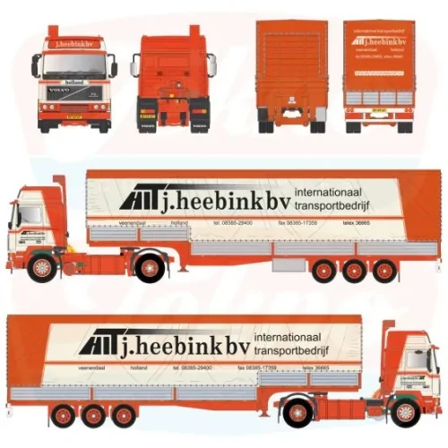 1/50 Heebink Volvo F10 Globetrotter 4x2 met 3-assige zwanenhals TEKNO 90695 TEKNO