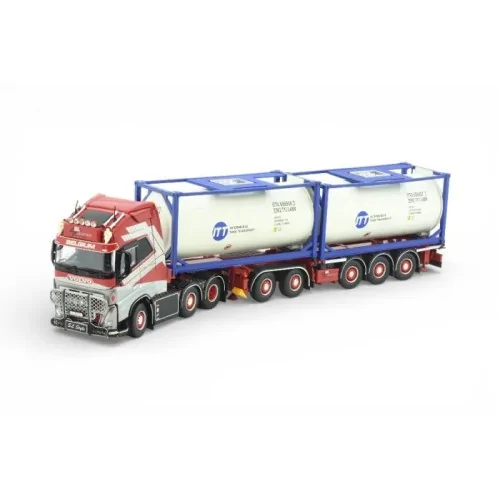 1/50 SL Logistics Volvo FH05 Globetrotter XL 6x2 met D-Tec flexitrailer en 2x Swap Tankcontainer TEKNO 86476 TEKNO