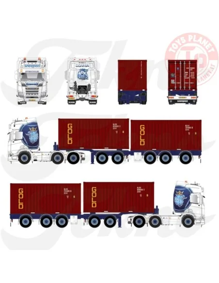 Scania NGR-530 5axle flexitrailer 2x20ft container Sneepels TEKNO 88978 TEKNO