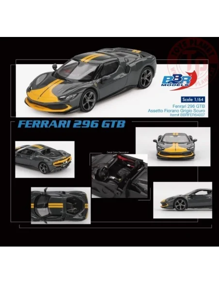 1:64 FERRARI 296 GTB ASSETTO FIORANO GRIGIO SCURO 2024 BBRFER64007 BBR MODELS 1:64