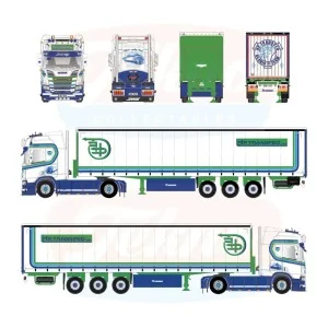1/50 HP Transped Scania NGR Highline 4x2 con semirimorchio centinato TEKNO 90484 TEKNO