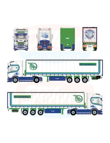 1/50 HP Transped Scania NGR Highline 4x2 con semirimorchio centinato TEKNO 90484 TEKNO