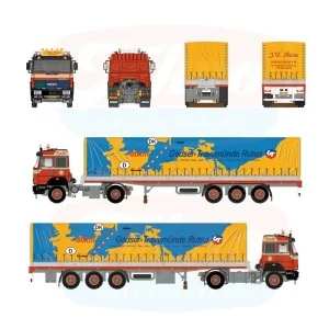 1/50 Werner Nielsen Iveco Turbostar 4x2 con semirimorchio centinato TEKNO 89968 TEKNO