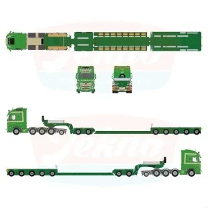 1/50 Lars Svith Volvo FH05 Globetrotter XL 8x4 con pianale ribassato Broshuis 2+5 assi TEKNO 89969 TEKNO