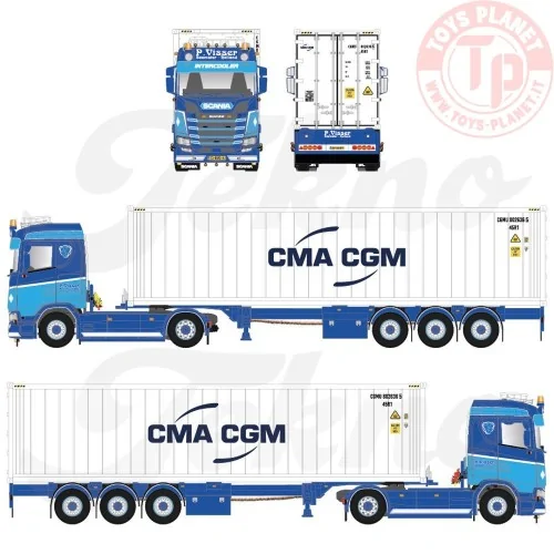 Scania Next Gen S540 with 40ft reefer container P. Visser TEKNO 88908 TEKNO