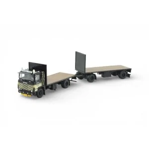 Scania 111 4x2 Rigid Truck with Flatbed Trailer Plokker Pallets 1:50 TEKNO 89223 TEKNO