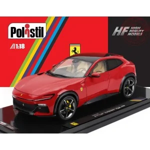 1/18 FERRARI PUROSANGUE 2022 WITH SHOWCASE NUMBERED ONE BY ONE - ROSSO CORSA 322-CREAM INTERIOR POLISTIL 18FE02020 POLISTIL
