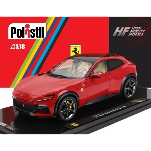 1/18 FERRARI PUROSANGUE 2022 WITH SHOWCASE NUMBERED ONE BY ONE - ROSSO CORSA 322-CREAM INTERIOR POLISTIL 18FE02020 POLISTIL