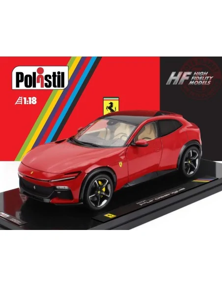 1/18 FERRARI PUROSANGUE 2022 WITH SHOWCASE NUMBERED ONE BY ONE - ROSSO CORSA 322-CREAM INTERIOR POLISTIL 18FE02020 POLISTIL