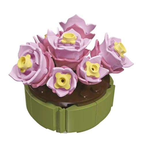 Piantina con vaso rosa 62pz CUB32 CUBIX