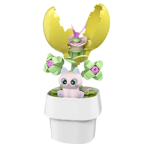 Pianta con gatto rosa 79pz CUB35 CUBIX