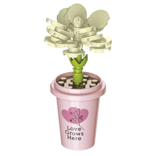 Vasetto con fiori bianco 39pz CUB43 CUBIX