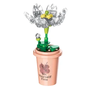 Vasetto con fiori bianco trasparente 42pz CUB47 CUBIX