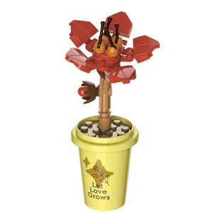 Vasetto con fiore rosso 48pz CUB50 CUBIX