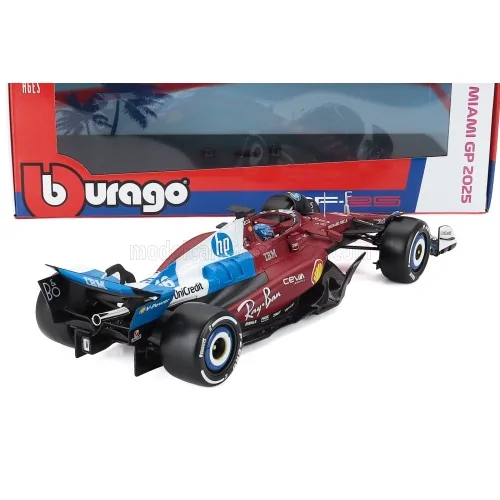 1/18 FERRARI F1 SF-25 TEAM SCUDERIA FERRARI N 16 MIAMI GP 2025 CHARLES LECLERC BU18-16816-H-MIAMI BURAGO