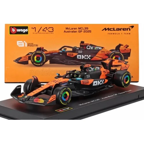 1/43 McLAREN F1 MCL39 TEAM MCLAREN N 81 SEASON GP 2025 OSCAR PIASTRI CON PILOTA E VETRINA BU18-38249-P BURAGO