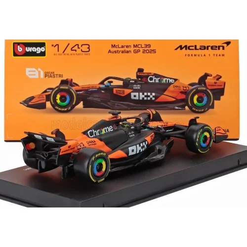 1/43 McLAREN F1 MCL39 TEAM MCLAREN N 81 SEASON GP 2025 OSCAR PIASTRI CON PILOTA E VETRINA BU18-38249-P BURAGO