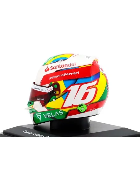 1/5 F1 CASCO HELMET CHARLES LECLERC TEAM SCUDERIA FERRARI F1-75 BRAZILIAN GP 2022 E144 CASCHI PILOTI 1/5