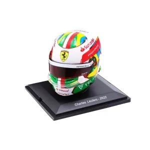 1/5 F1 CASCO HELMET CHARLES LECLERC TEAM SCUDERIA FERRARI F1-75 BRAZILIAN GP 2022 E144 CASCHI PILOTI 1/5