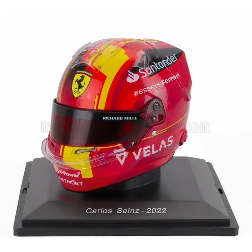 1/5 F1 CASCO HELMET CARLOS SAINZ TEAM SCUDERIA FERRARI SF-25 4th SPAIN GP 2022 E147 CASCHI PILOTI 1/5
