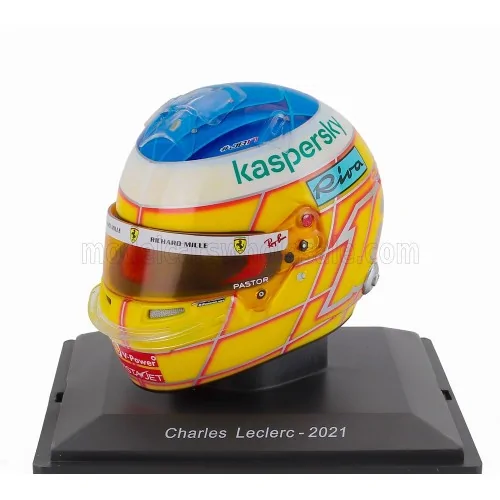 1/5 F1 CASCO CHARLES LECLERC TEAM SCUDERIA FERRARI MISSION WINNOW SF21 FRENCH GP 2021 E148 CASCHI PILOTI 1/5