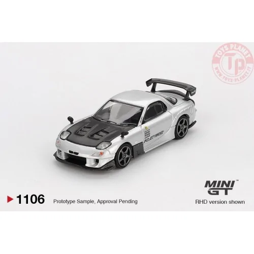 1:64 MAZDA RX7 (FD3S) RE-AMAMIYA SILVER METALLIC 2004 MGT01106-L Mini Gt