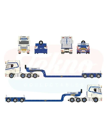 1/50 Twan Bierings Scania NGS Highline 8x4 con pianale ribassato Broshuis a 3 assi TEKNO 91064 TEKNO