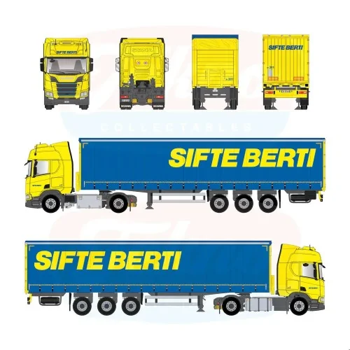 1/50 Sifte Berti Scania NGR Highline 4x2 con rimorchio centinato a 3 assi TEKNO 91209 TEKNO