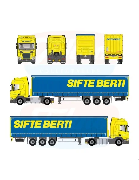1/50 Sifte Berti Scania NGR Highline 4x2 con rimorchio centinato a 3 assi TEKNO 91209 TEKNO