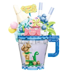 Bicchiere blu con frutta 221pz CUB67 CUBIX