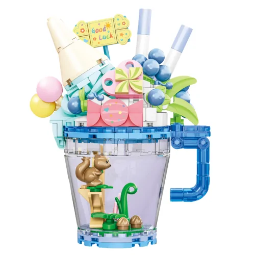 Bicchiere blu con frutta 221pz CUB67 CUBIX