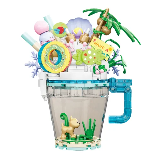 Bicchiere azzurro con frutta 219pz CUB68 CUBIX