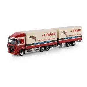 1/50 Van Der Kwaak DAF 95XF SPACE CAB 6X2 TAG AXLE RIGED REEFER TRUCK DRAWBAR TRAILER WSI 01-4745 WSI MODELS